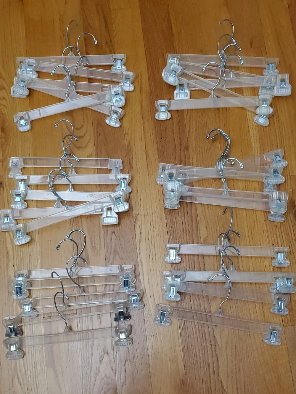 Lot 30 Clear Plastic Clip Hangers